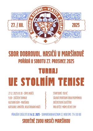 stolní tenis v kulturním domě